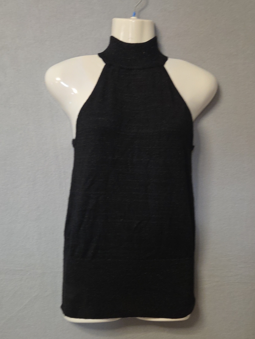 Sele Black Metallic Shimmer Knit Top Women’s Medium Holiday Party Blouse.